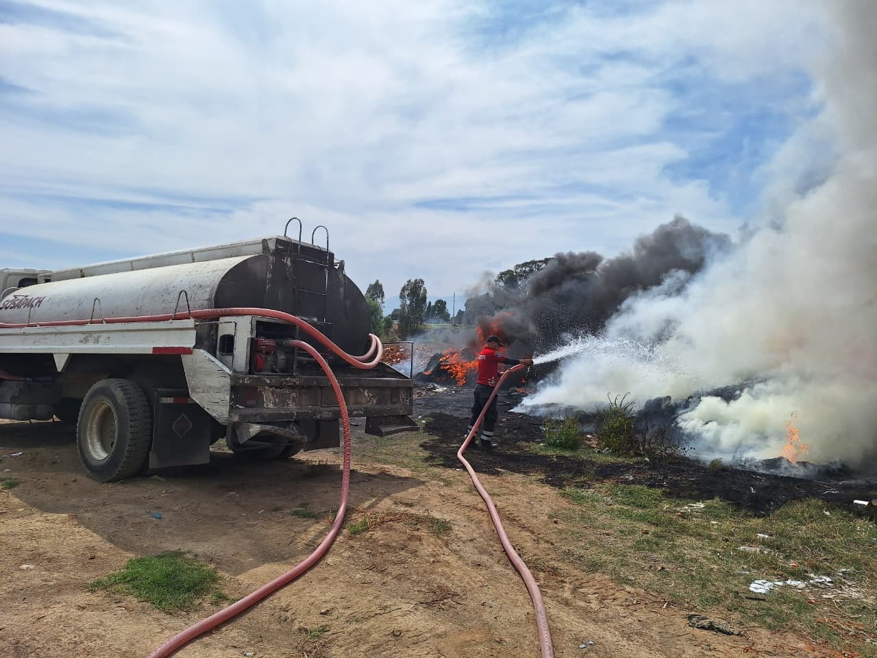 COMUNICADO-PC Cholula atiende incendio