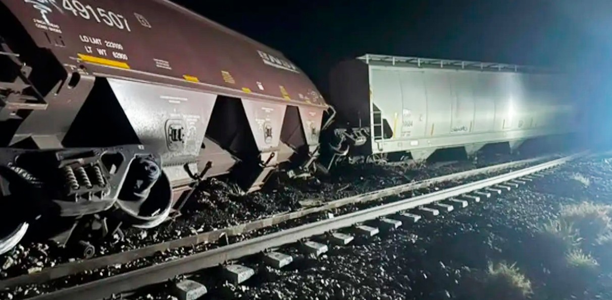 Tren de carga descarrilado en Ciudad Lerdo, Durango.