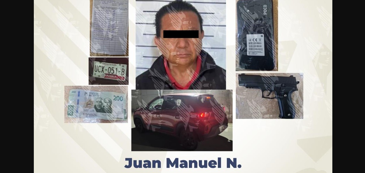 Detención de un hombre por presunta extorsión en Tehuacán