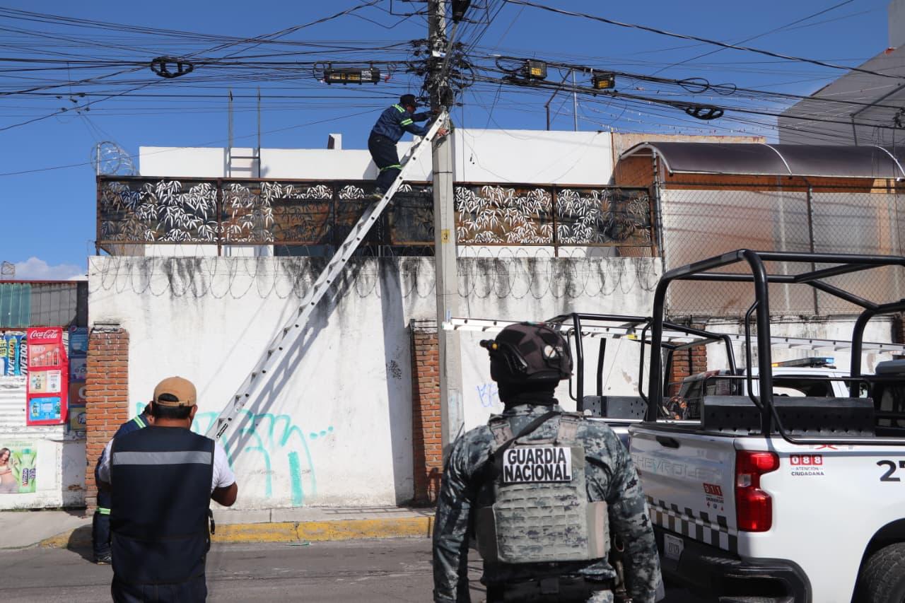 Retiran SSC de San Pedro Cholula y autoridades federales y estatales 52 cámaras de videovigilancia instaladas de manera irregular