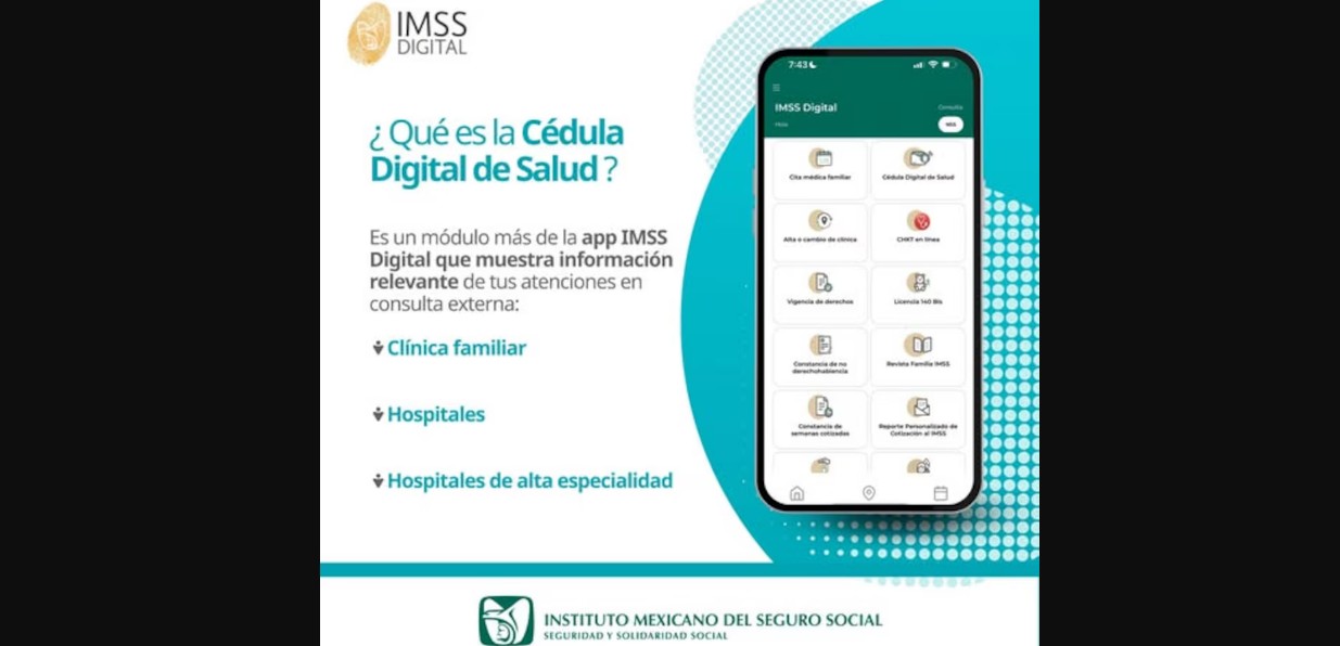 Persona usando la app del IMSS para solicitar una cita médica.