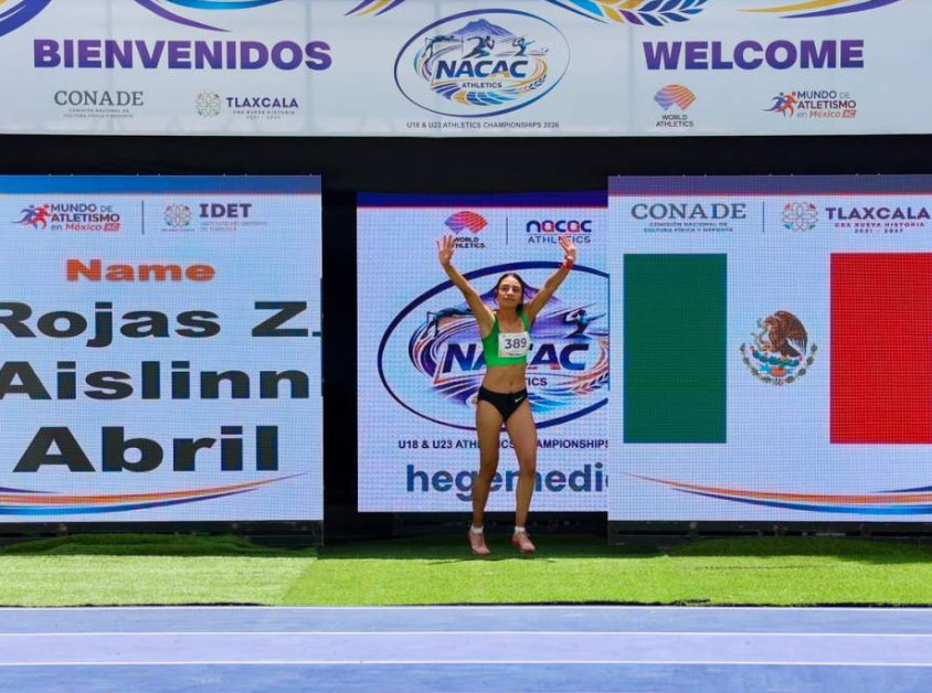 Atletas tlaxcaltecas durante el Campeonato NACAC en Tlaxcala.