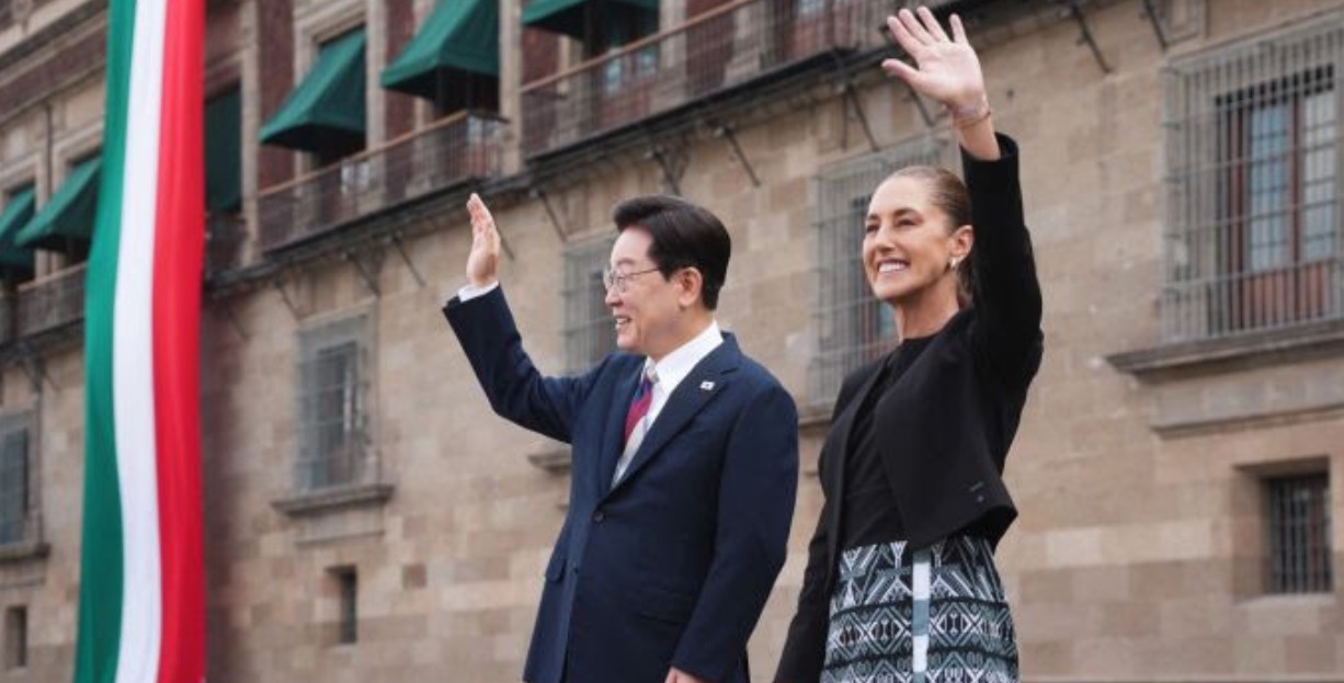 Sheinbaum y Lee Jae-myung en Palacio Nacional