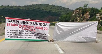 Continúa bloqueo en Arco Norte, ejidatarios exigen respuesta de López Obrador
