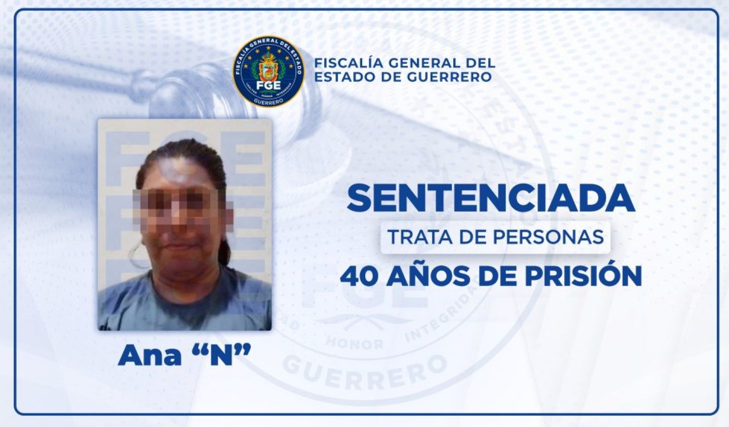 Sentencia a 40 años de prisión a una madre por golpear y prostituir a su hija en Acapulco 