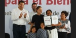 Foto: Cortesía Claudia Sheinbaum durante la entrega de viviendas en Puebla