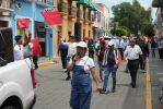 Foto: Cortesía Integrantes del Movimiento Antorchista durante una marcha en Tlaxcala.