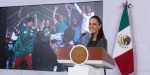Foto: Cortesía Claudia Sheinbaum durante conferencia sobre turismo en México.