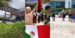 Foto: Cortesía Personas reunidas en la playa durante una protesta en Playacar
