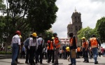 Foto: Cortesía Simulacro Nacional moviliza Centro Histórico de Puebla sin incidentes