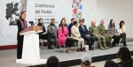 Foto: Cortesía Claudia Sheinbaum durante conferencia en Irapuato