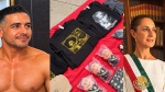 Foto: Cortesía Sheinbaum y Harfuch, hasta en toallas y muñecos previo a evento en Puebla