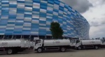Foto: Cortesía Pipas de Agua para el Bienestar ahora son resguardadas en explanada del estadio Cuauhtémoc